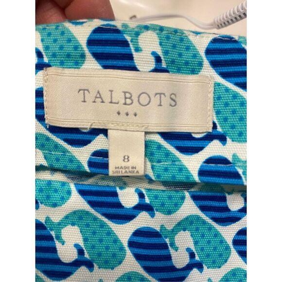 Talbots Blue Whale Twill Skirt Sz. 8 Side Zip Packable Vacation - Picture 8 of 9